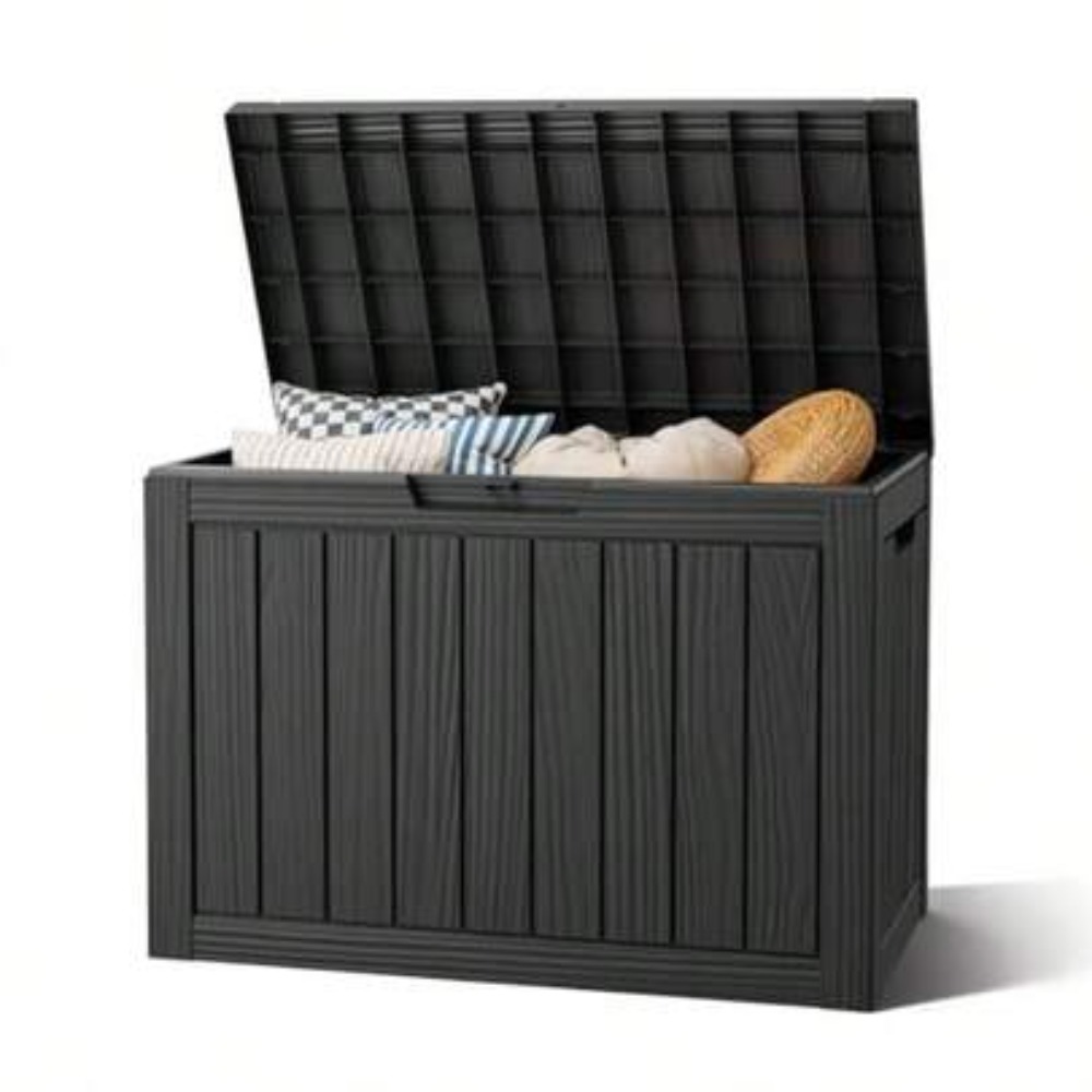 Outdoor Furniture Resin - 50-галлонный уличный ящик для хранения, водонепроницаемый,