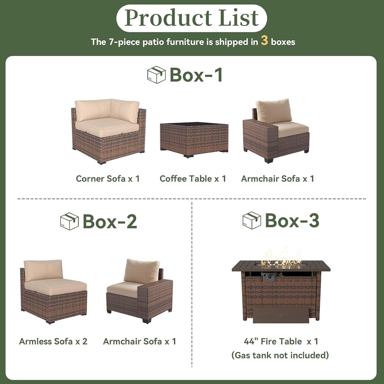 7-местный комплект садовой меб – обзор и цена Outdoor Furniture With Fire Pit