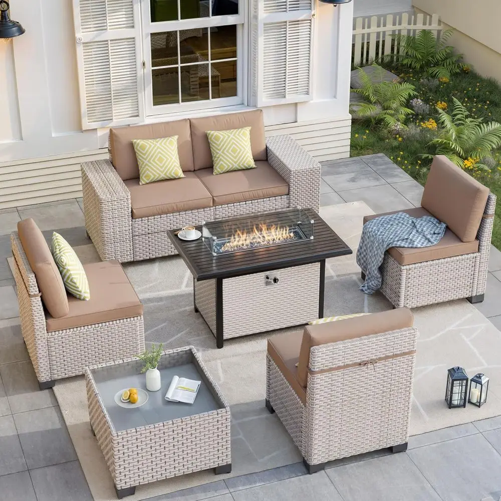 7-местный комплект садовой меб – обзор и цена Outdoor Furniture With Fire Pit