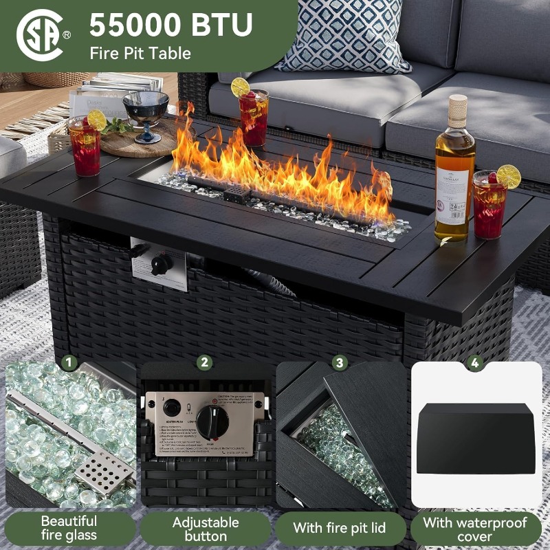 Набор садовой мебели Aoxun из  – обзор и цена Outdoor Furniture With Fire Pit