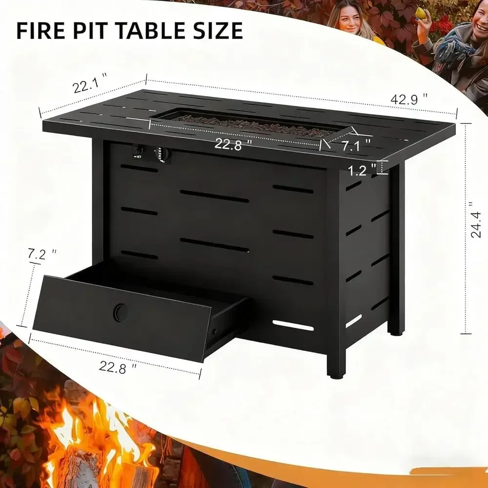4-местный комплект садовой меб – обзор и цена Outdoor Furniture With Fire Pit
